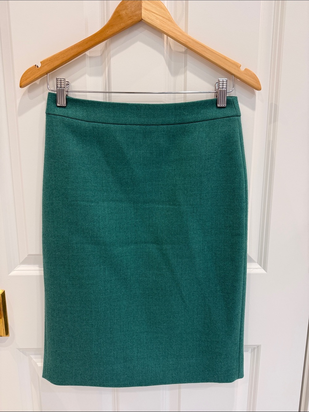 J. Crew Emerald Green Pencil Skirt wool size 0
